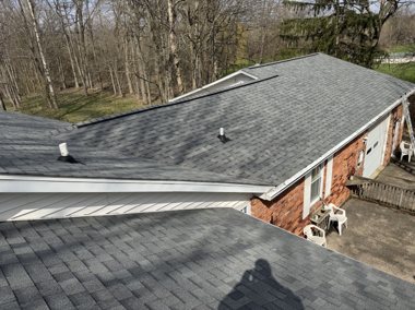 Completed ranch home, roof and exterior &mdash; TNE Roofing & Siding